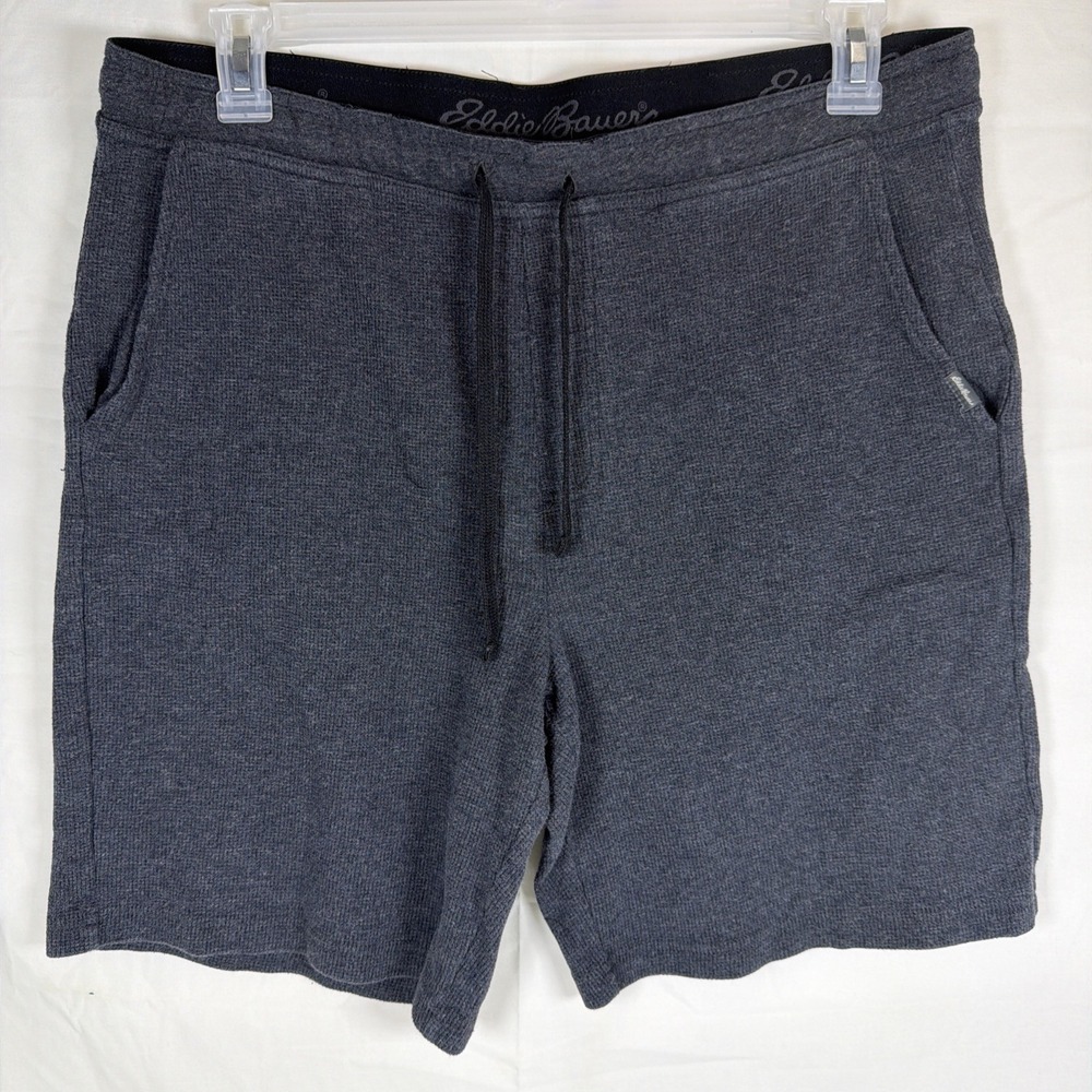 Eddie Bauer Men's XL Gray Lounge Shorts Drawstring Casual Sleep Athletic Comfort